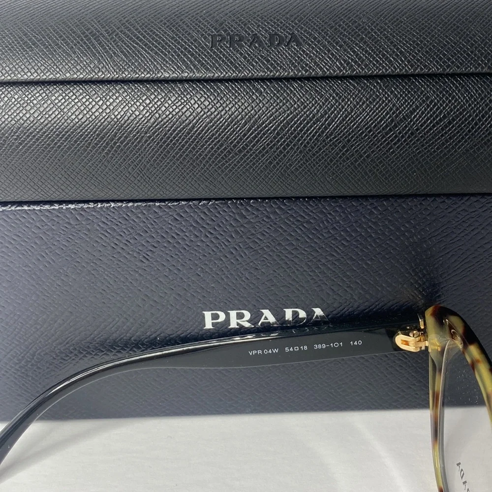 💯 Authentic - New Prada Sexy Black Havana Cat-Eye Eyeglasses - Picture 11 of 12